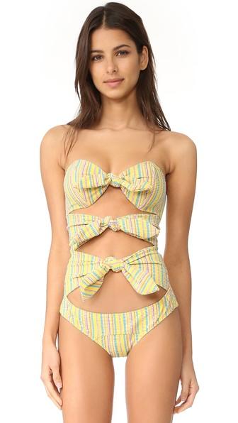 Lisa Marie Fernandez Triple Poppy Seersucker Maillot