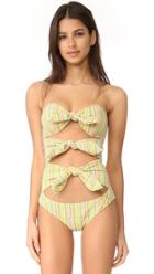 Lisa Marie Fernandez Triple Poppy Seersucker Maillot