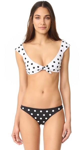 Mara Hoffman Embroidered Cap Sleeve Tie Front Top