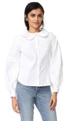 Mds Stripes Peasant Sleeve Blouse