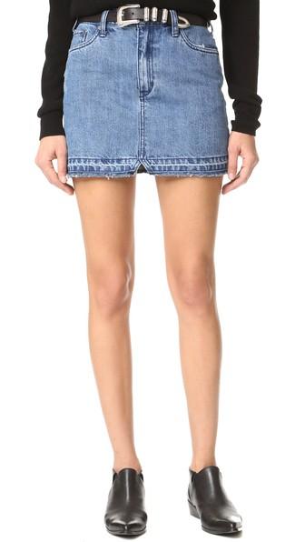 Free People Step Up Denim Mini Skirt