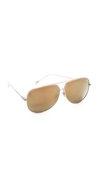 Dita Condor Mirrored Aviator Sunglasses - White Gold/gold Mirror