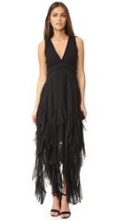 Alice Olivia Brynn Handkerchief Ruffle Gown