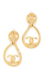 What Goes Around Comes Around Chanel X Circle Tear Dangle Earrings Previously Owned 