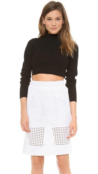 Jonathan Simkhai Classic Cropped Turtleneck - Black