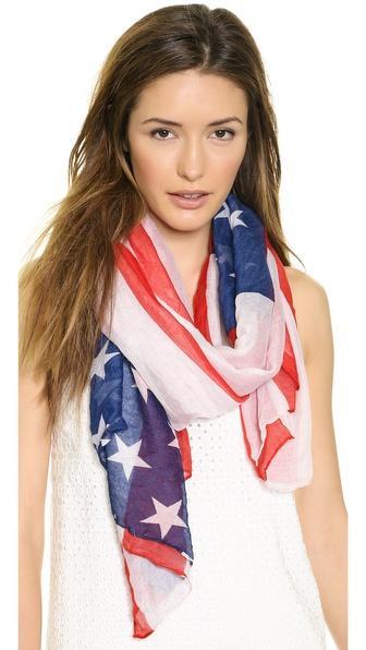 Spun Scarves By Subtle Luxury Usa Flag Scarf - Red/white/blue