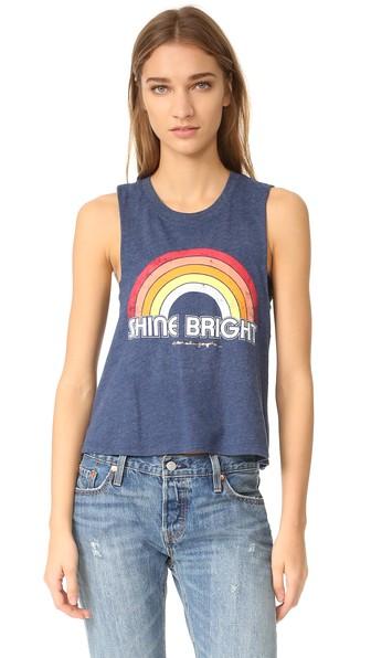 Spiritual Gangster Retro Rainbow Crop Tank