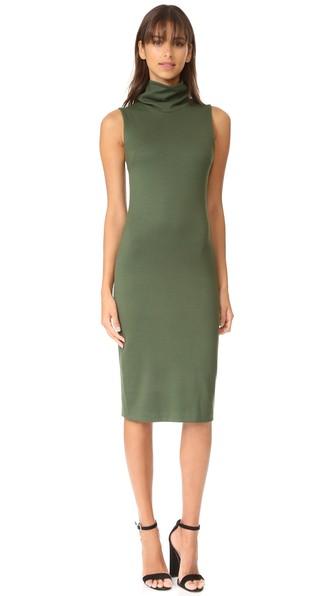 L Agence Sydney Funnel Neck Dress