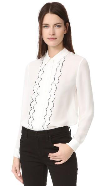 Jenni Kayne Scallop Boyfriend Shirt