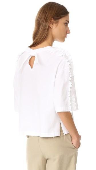 Sjyp Back Ribbon Frill Tee
