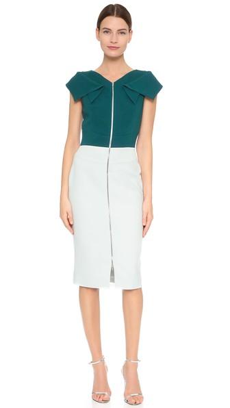 Antonio Berardi Short Sleeve Dress - Petrol Green