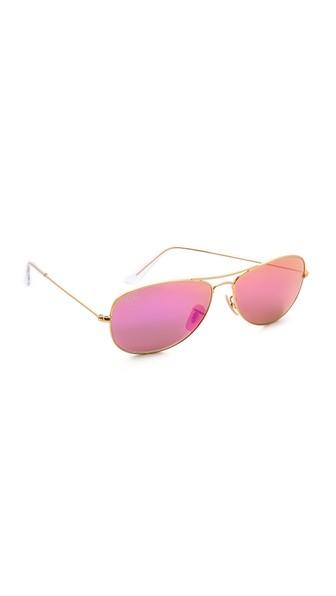 Ray Ban Mirrored Shrunken Aviator Sunglasses