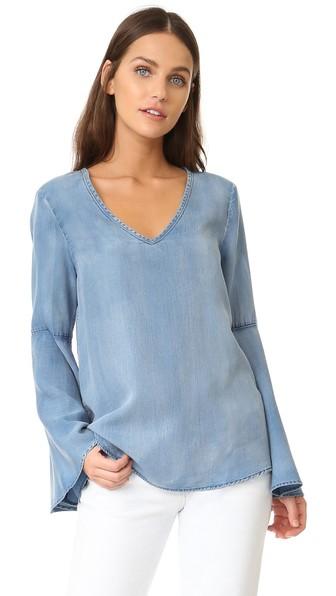 Scotch Soda Maison Scotch Bell Sleeve Chambray Blouse
