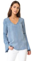 Scotch Soda Maison Scotch Bell Sleeve Chambray Blouse
