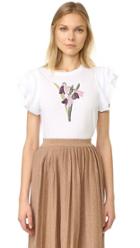Red Valentino Embroidered Flower Tee