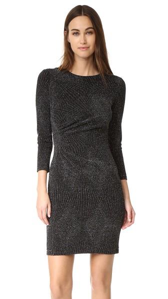 Shoshanna Ruched Metallic Dress
