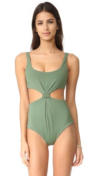 Mara Hoffman Knot Front Scoop Neck One Piece