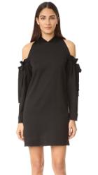Dkny Cold Shoulder Dress With Raw Edges
