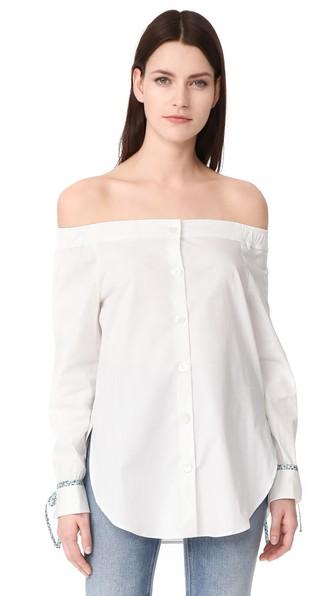 Hilfiger Collection Off Shoulder Long Sleeve Shirt