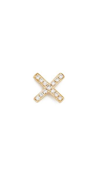 Ef Collection Diamond X Single Stud Earring