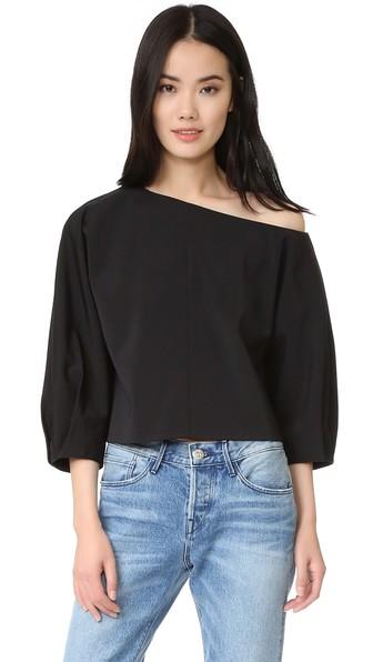 Tibi Sculpted One Shoulder Top