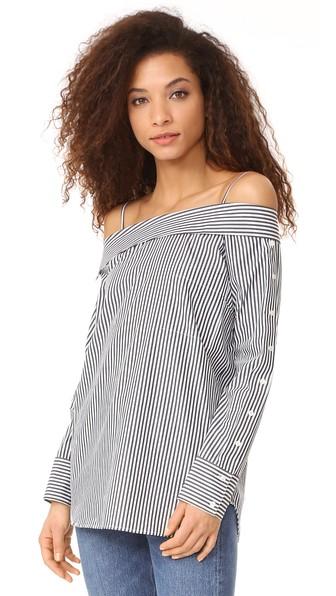 Robert Rodriguez Off Shoulder Stripe Top