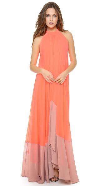 Saloni Iris Dress - Neon Coral