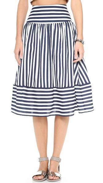 Joa Striped Skirt - Navy Stripe