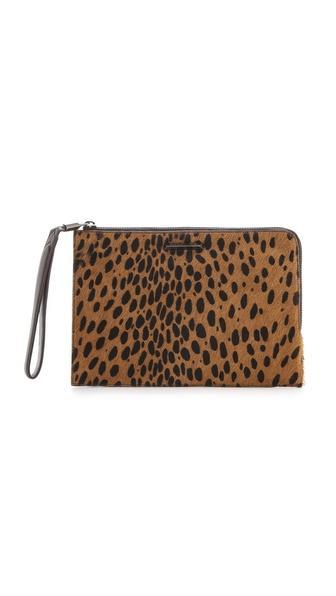 Elizabeth And James Pyramid Haircalf Pouch - Cognac/black