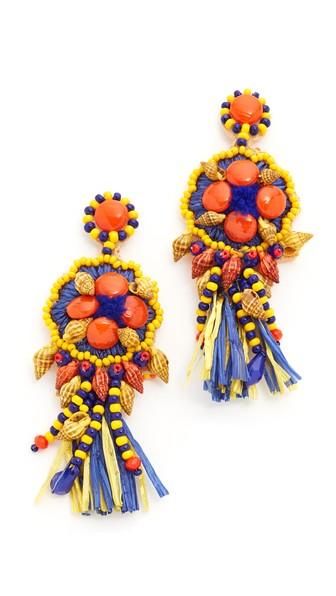 All Things Mochi African Raffia Coliseum Earrings