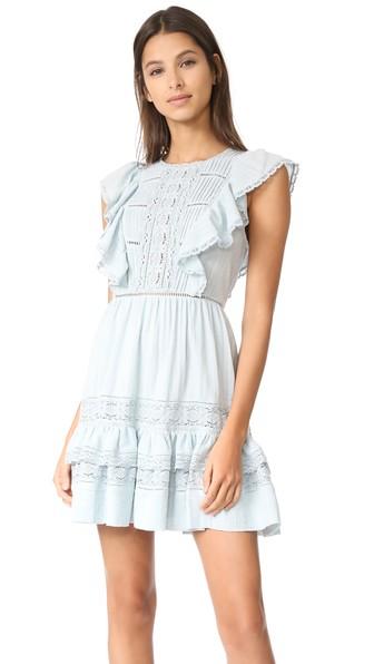 Rebecca Taylor Gauze Dress With Lace