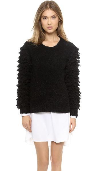 Thakoon Addition Loop Fringe Pullover - Black