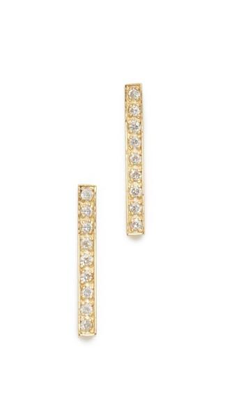 Jennifer Meyer Jewelry 18k Gold Bar Diamond Stud Earrings