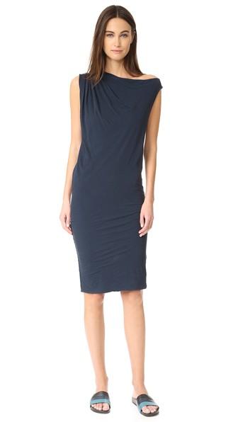 James Perse One Shoulder Draped Dress