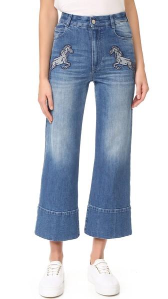 Stella Mccartney Denim Flared Cropped Jeans