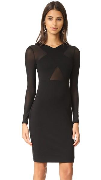 Kendall Kylie Cross Over Long Sleeve Dress