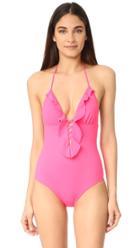 Shoshanna Lattice Ruffle One Piece