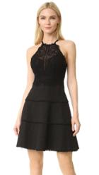 Rebecca Taylor Sleeveless Tweed And Lace Dress