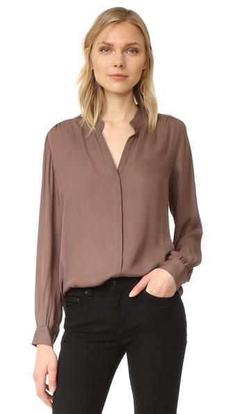 L Agence Bianca Band Collar Blouse