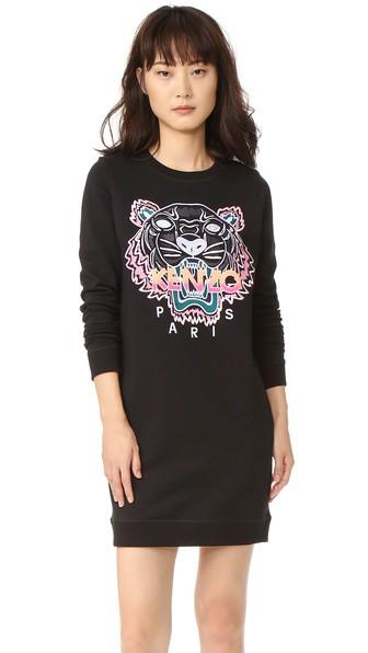 Kenzo Embroidered Tiger Sweatshirt Dress