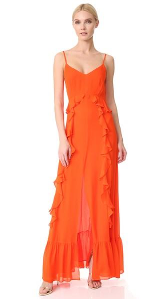 L Agence Perla Ruffle Maxi Dress