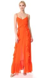 L Agence Perla Ruffle Maxi Dress