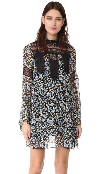 Anna Sui Clover Flower Mock Neck Dress
