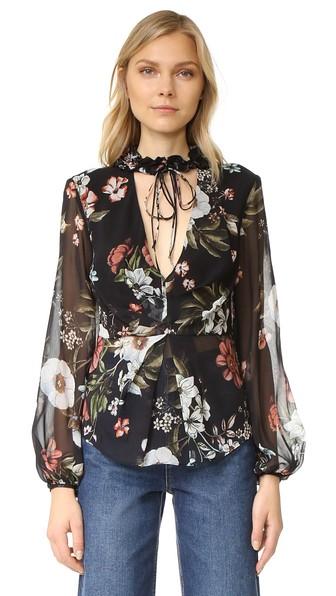 Nicholas Vintage Floral Print Tucked Top