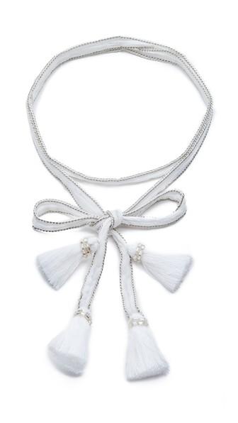 Chan Luu Convertible Chiffon Necktie With Tassels