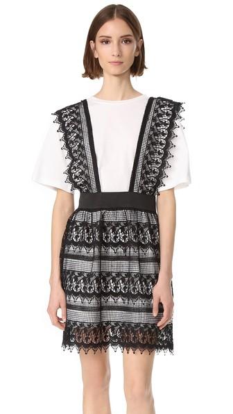English Factory Lace Detail 2 Fer Shirt Dress