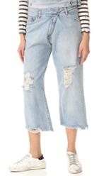 Mm6 Destroyed Cropped Jeans