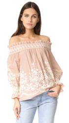 English Factory Embroidered Off Shoulder Top