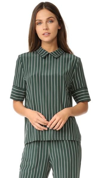 Ganni Elmira Silk Collared Top