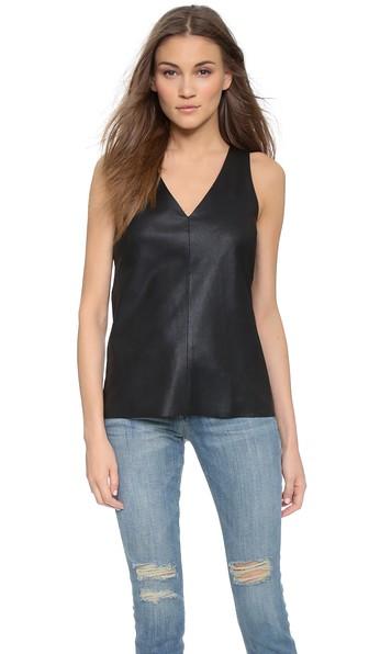 Bb Dakota Dakota Collective Pisces Leather Front Tank - Black